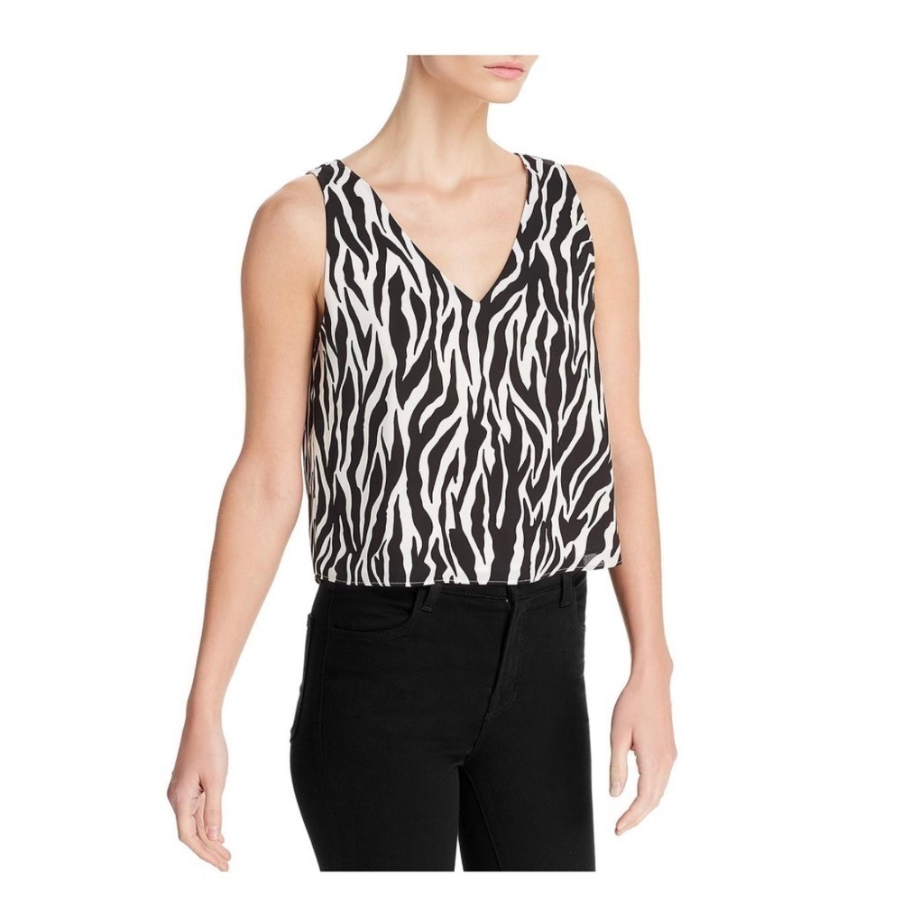 Aqua bohemian animal print cropped top size XS